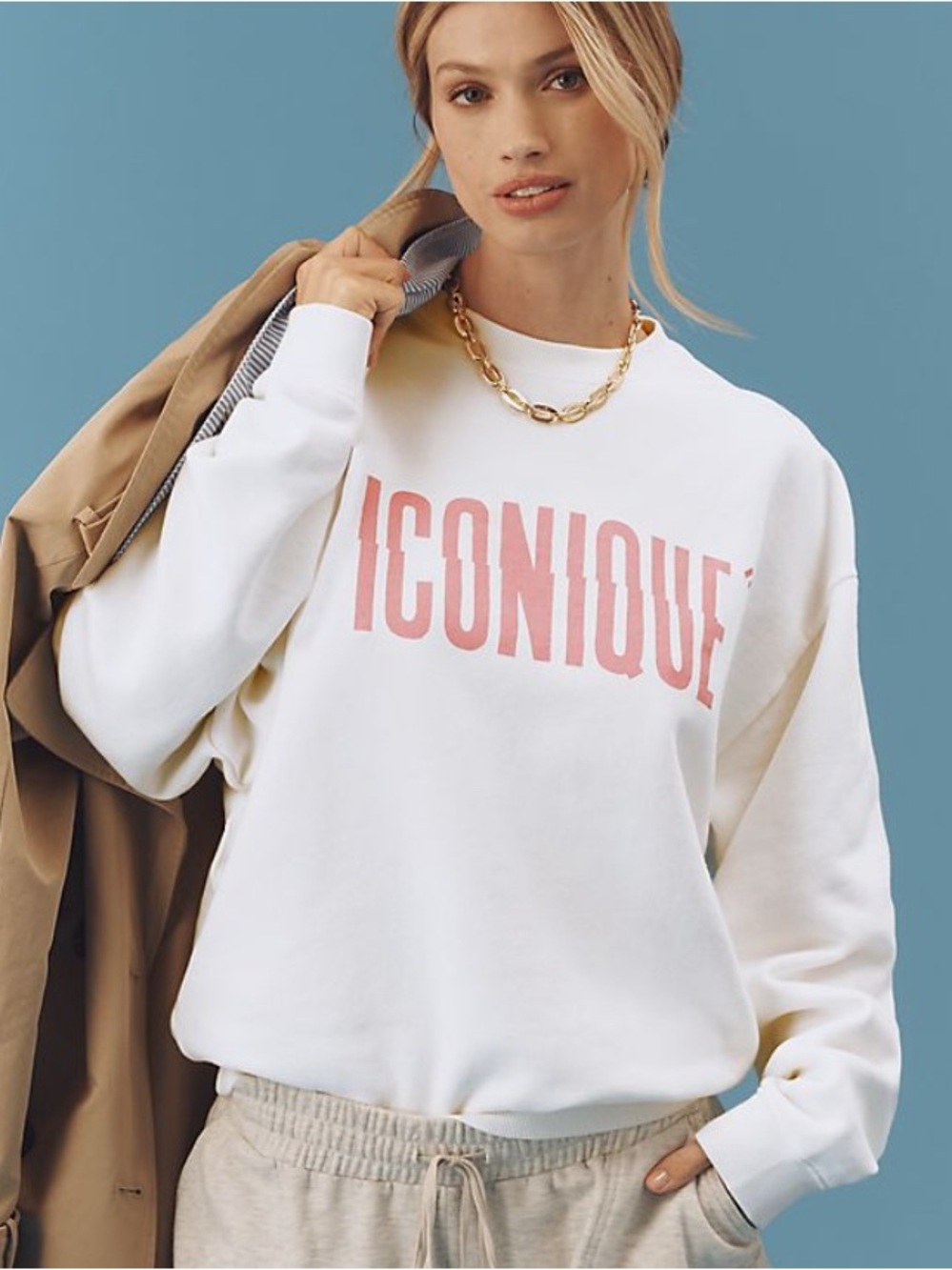 Clare V. ICONIQUE White Sweatshirt NWT